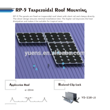 Trapezoide Metal Roof Panel solar Rack de montaje